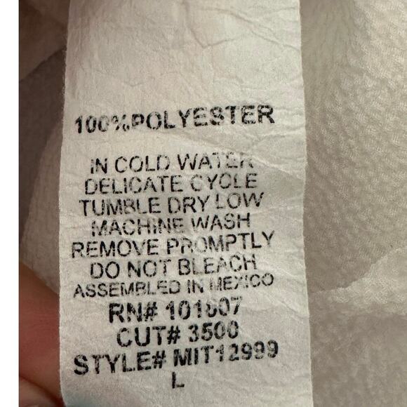 Espresso White Embroidered Boho Aztec Top Size Large Tassel Festival Blouse - Picture 5 of 5